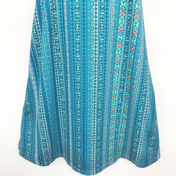 Marmot Taryn Blue Green Tribal Pattern Strappy Athleisure Tank Dress - Picture 8 of 15